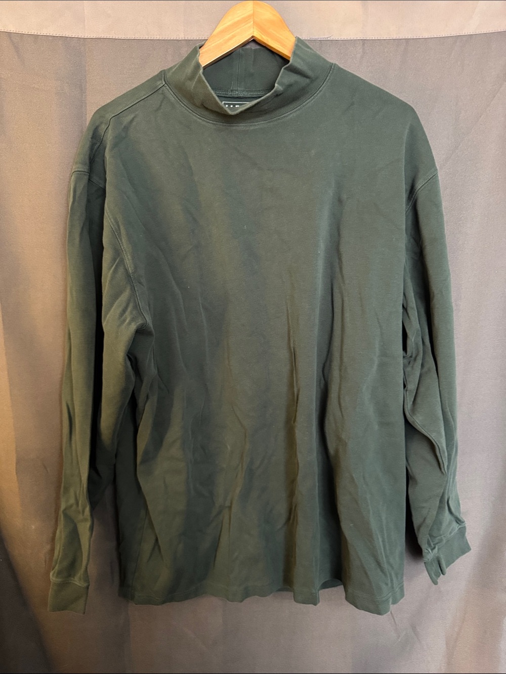 L.L. Bean Olive Green Long Sleeve Mock Neck